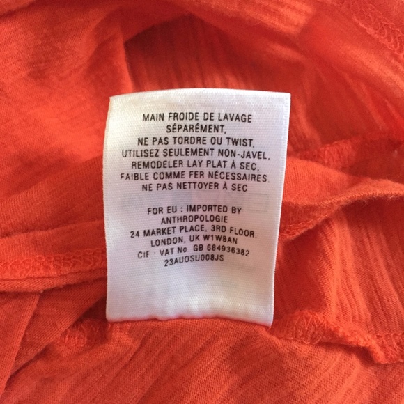 Anthropologie Rio Ras Orange Tank Top S - Picture 9 of 9